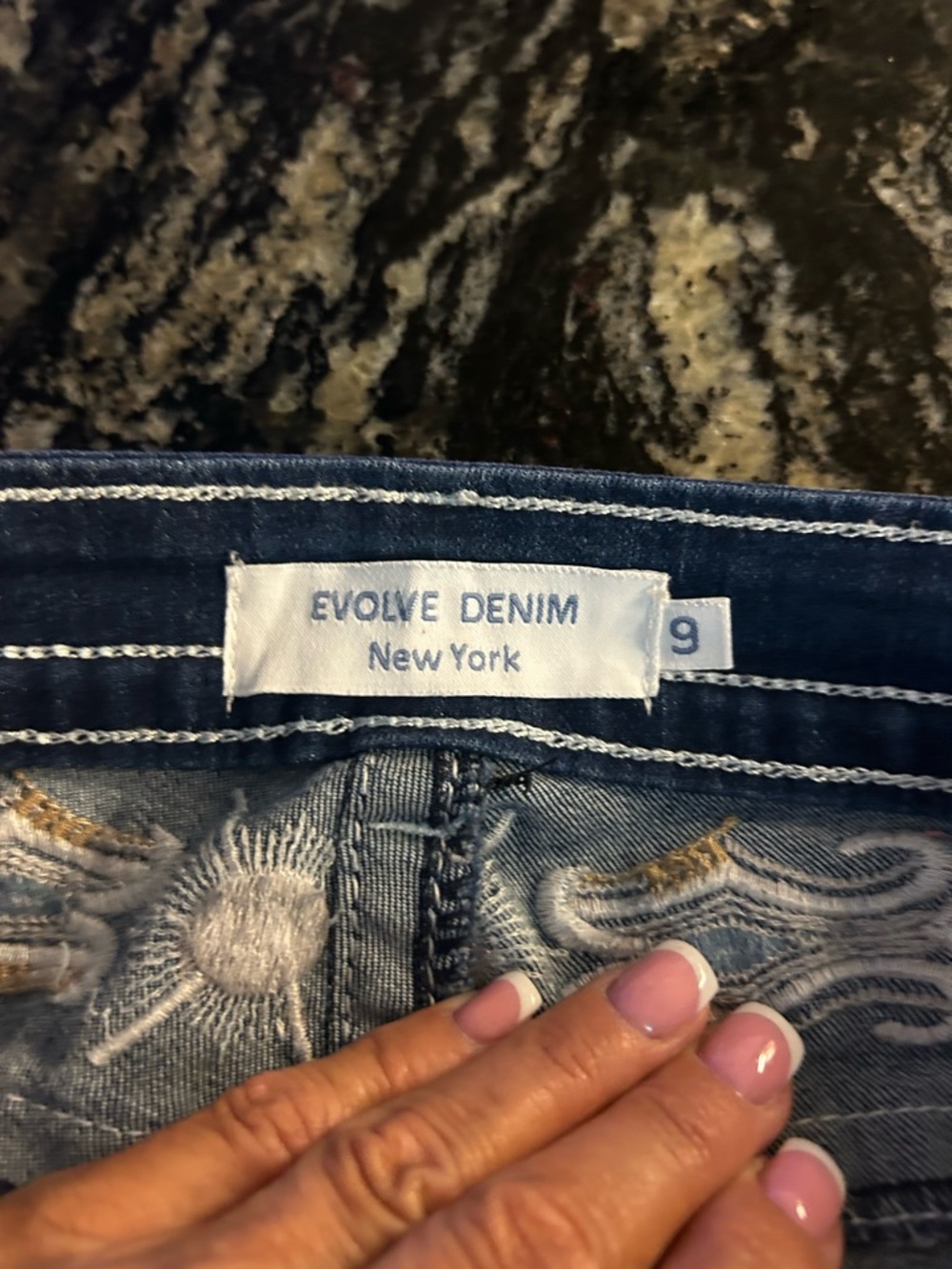 Women’s Embroidered Blue Denim Jeans - Size 9